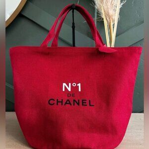Chanel "No1 Chanel" Canvas Tore Bag - Red